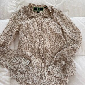 Animal Print Sheer Blouse